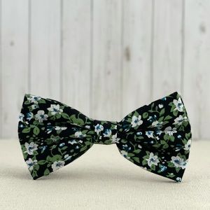 Men's Retro Style Black Floral Bow Tie